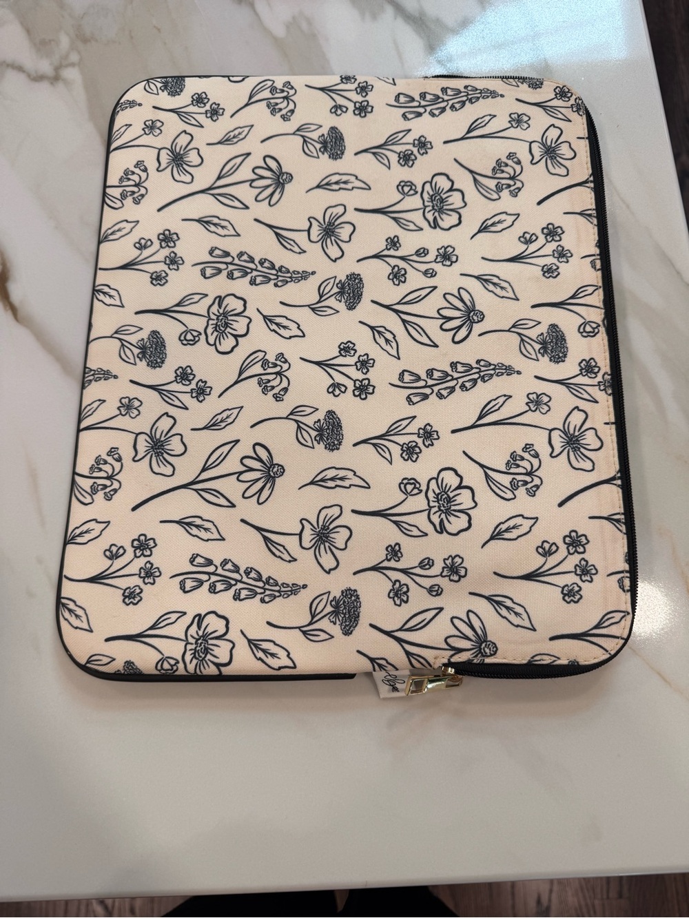 Floral Print Pink Tablet Sleeve Case with Zipper